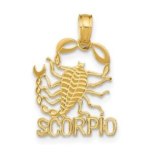 Million Charms 10k Yellow Gold Small SCORPIO Zodiac Charm Pendant